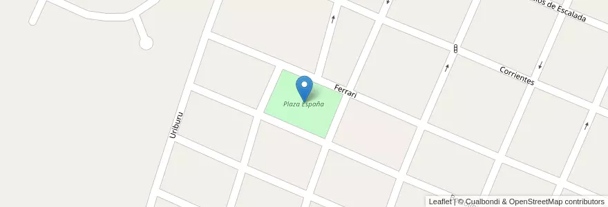 Mapa de ubicacion de Plaza España en آرژانتین, شیلی, Mendoza, Departamento San Martín, Distrito Palmira.