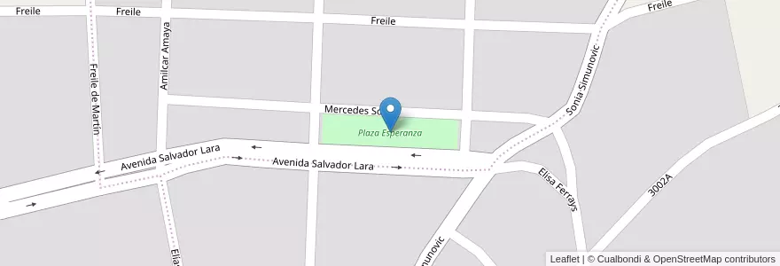 Mapa de ubicacion de Plaza Esperanza en آرژانتین, منطقه ماژلان و جنوبگان شیلی, شیلی, استان سانتا کروس، آرژانتین, El Calafate, Lago Argentino.