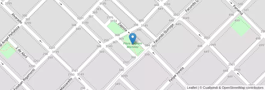 Mapa de ubicacion de Plaza Eugenio Martínez en Arjantin, Buenos Aires, Partido De Bahía Blanca, Bahía Blanca.