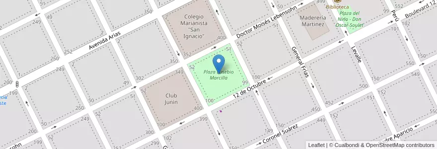 Mapa de ubicacion de Plaza Eusebio Marcilla en Argentine, Province De Buenos Aires, Partido De Junín, Junín.