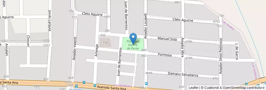 Mapa de ubicacion de Plaza Eva Duarte de Perón en Arjantin, Córdoba, Departamento Capital, Pedanía Capital, Córdoba, Municipio De Córdoba.