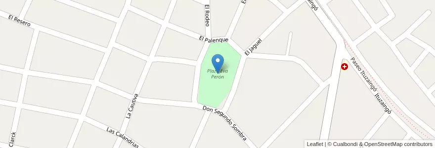 Mapa de ubicacion de Plaza Eva Perón en Argentina, Entre Ríos Province, Departamento Paraná, Distrito Sauce, Paraná, Paraná.