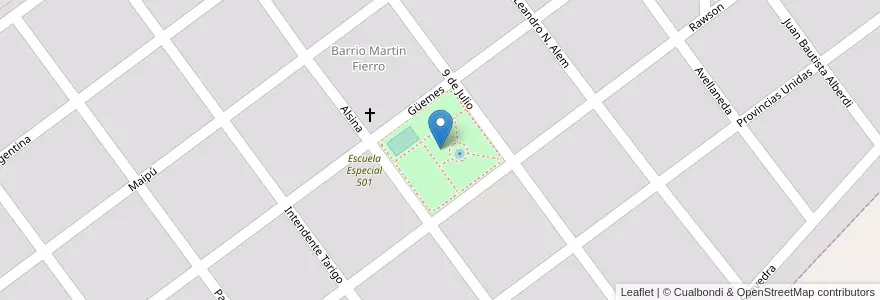 Mapa de ubicacion de Plaza Eva Perón en 아르헨티나, 부에노스아이레스주, Partido De Roque Pérez, Roque Pérez.