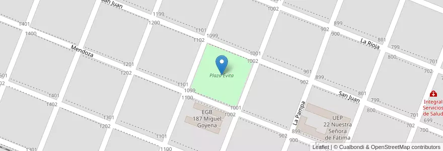 Mapa de ubicacion de Plaza Evita en アルゼンチン, チャコ州, Departamento Quitilipi, Municipio De Quitilipi, Quitilipi.