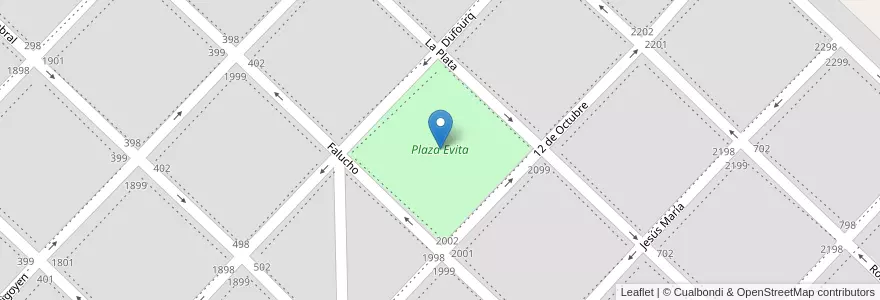 Mapa de ubicacion de Plaza Evita en アルゼンチン, ブエノスアイレス州, Partido De Coronel De Marina Leonardo Rosales, Punta Alta.