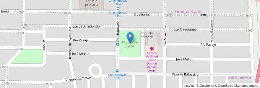 Mapa de ubicacion de Plaza Exodo Jujeño en アルゼンチン, コルドバ州, Departamento Capital, Pedanía Capital, Córdoba, Municipio De Córdoba.