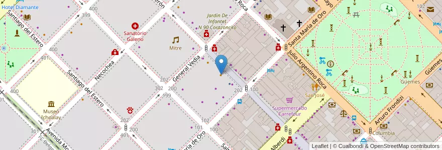 Mapa de ubicacion de Plaza Fast Food en アルゼンチン, チャコ州, Departamento San Fernando, Resistencia, Resistencia.