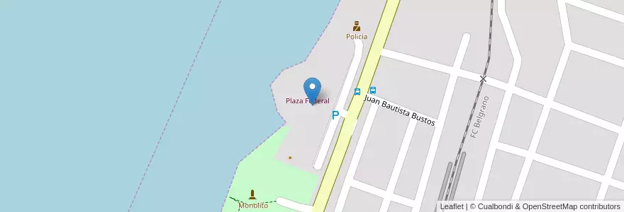 Mapa de ubicacion de Plaza Federal en アルゼンチン, コルドバ州, Departamento Punilla, Pedanía San Roque.