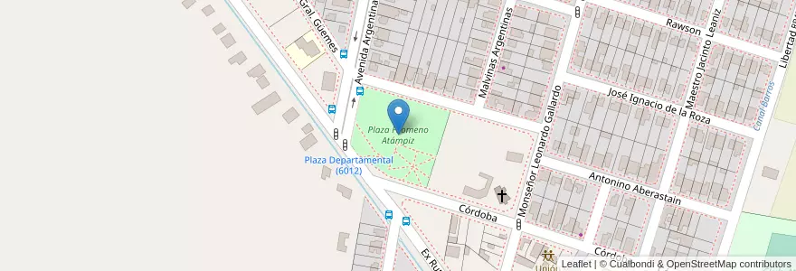 Mapa de ubicacion de Plaza Filomeno Atámpiz en Argentina, San Juan, Chile, Zonda.