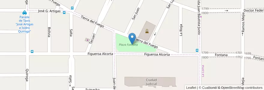 Mapa de ubicacion de Plaza Fontana en Argentine, Chili, Chubut, Departamento Escalante, Comodoro Rivadavia.