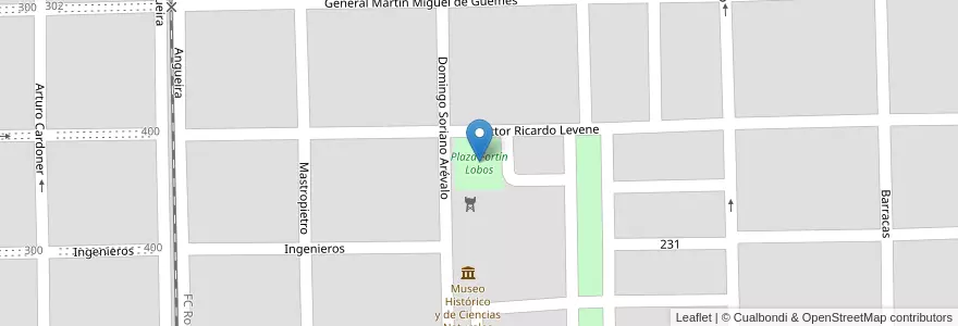 Mapa de ubicacion de Plaza Fortín Lobos en Argentina, Buenos Aires, Partido De Lobos, Empalme Lobos.