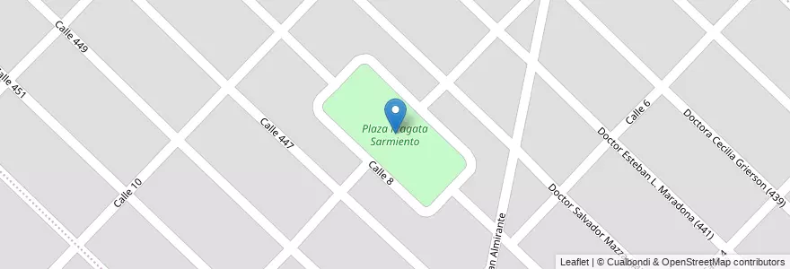 Mapa de ubicacion de Plaza Fragata Sarmiento en 아르헨티나, 부에노스아이레스주, Partido De General Pueyrredón, Mar Del Plata.