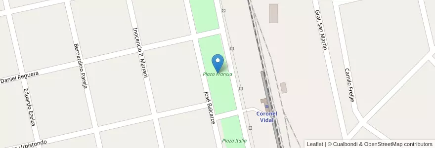 Mapa de ubicacion de Plaza Francia en Argentinië, Buenos Aires, Partido De Mar Chiquita.