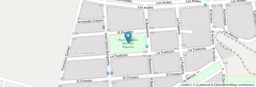 Mapa de ubicacion de Plaza Francisco Martinez Requena en アルゼンチン, チリ, チュブ州, Departamento Escalante, Comodoro Rivadavia.