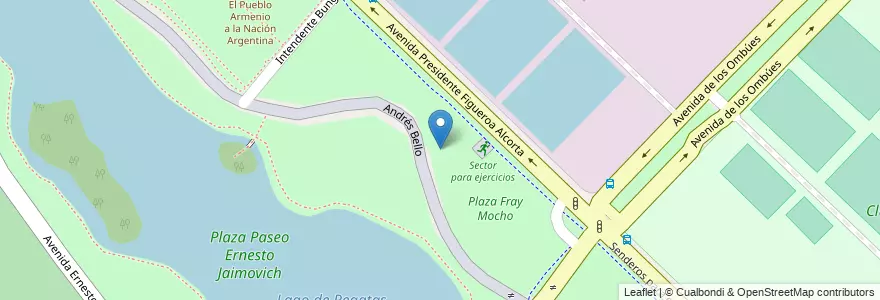 Mapa de ubicacion de Plaza Fray Mocho, Palermo en 阿根廷, Ciudad Autónoma De Buenos Aires, 布宜诺斯艾利斯, Comuna 14.