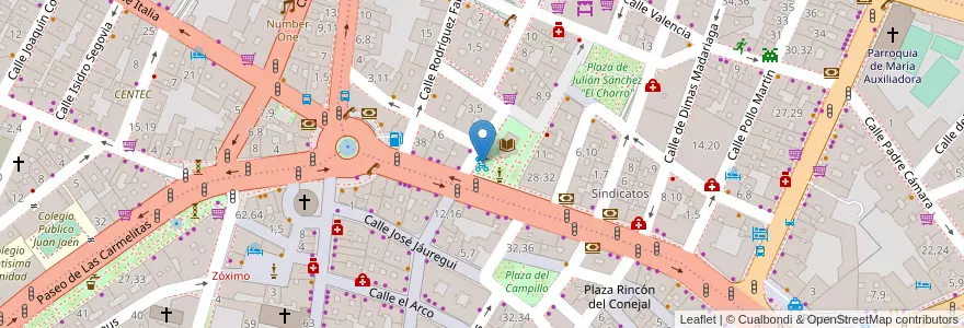 Mapa de ubicacion de Plaza Gabriel y Galán en إسبانيا, قشتالة وليون, شلمنقة, دائرة شلمنقة, شلمنقة.