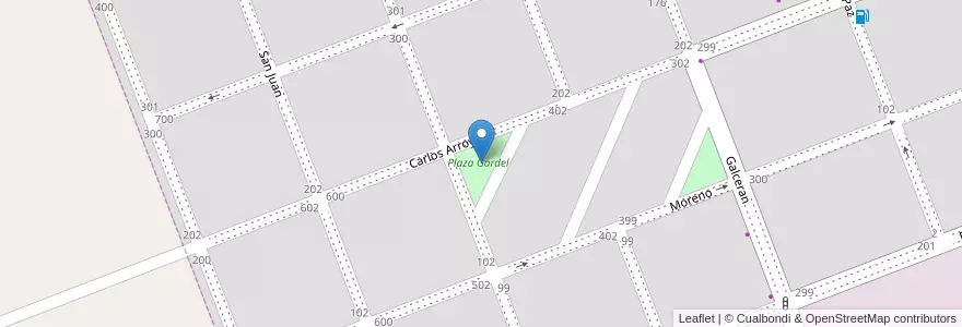 Mapa de ubicacion de Plaza Gardel en Arjantin, Buenos Aires, Partido De Carlos Casares.