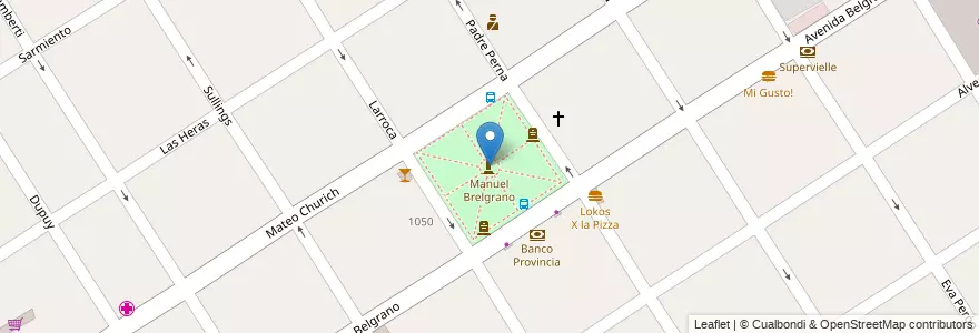 Mapa de ubicacion de Plaza General Belgrano en Argentina, Buenos Aires, Partido De Escobar, Garín.