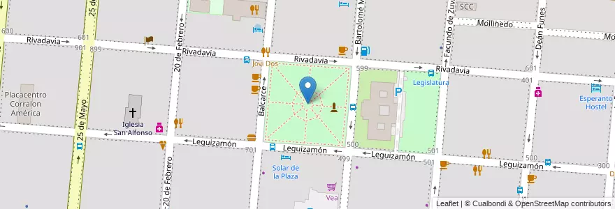 Mapa de ubicacion de Plaza General Güemes en 阿根廷, Salta, Capital, Municipio De Salta, Salta.