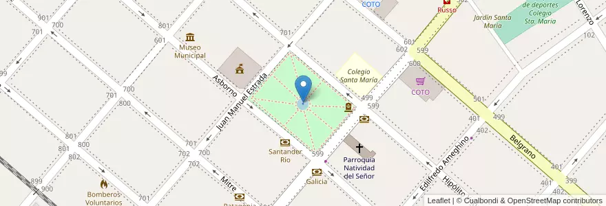 Mapa de ubicacion de Plaza General José de San Martín en Arjantin, Buenos Aires, Partido De Escobar, Belén De Escobar.