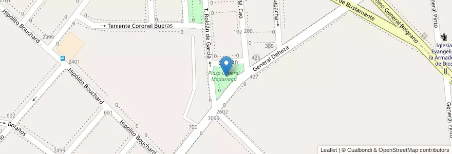 Mapa de ubicacion de Plaza General Madariaga en الأرجنتين, بوينس آيرس, Partido De Lanús, Lanús Este.