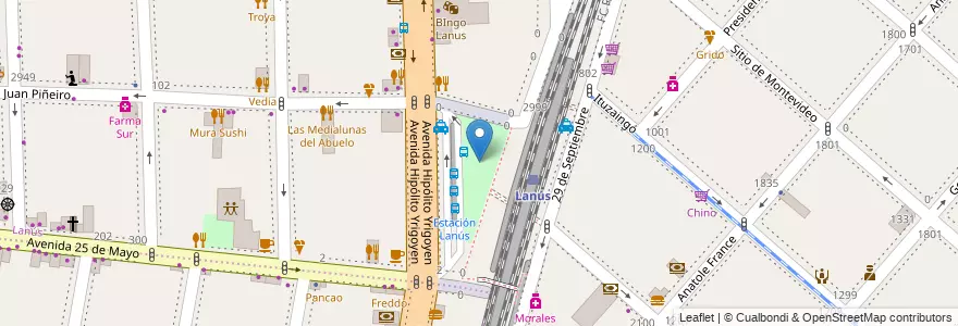 Mapa de ubicacion de Plaza General Manuel Belgrano en Argentinië, Buenos Aires, Partido De Lanús, Lanús Oeste.