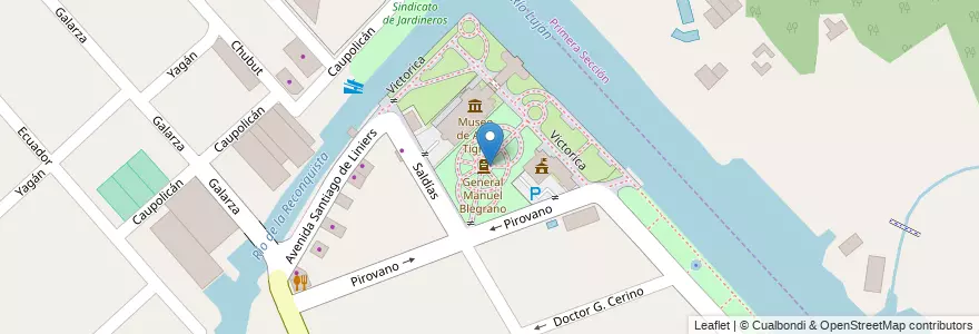 Mapa de ubicacion de Plaza General Manuel Belgrano en Arjantin, Buenos Aires, Partido De Tigre, Tigre.