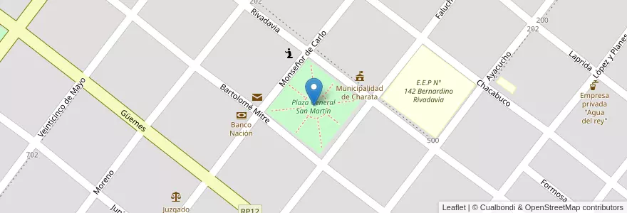 Mapa de ubicacion de Plaza General San Martín en Аргентина, Чако, Departamento Chacabuco, Municipio De Charata, Charata.