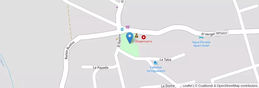 Mapa de ubicacion de Plaza General San Martín en Argentine, Córdoba, Departamento Punilla, Pedanía San Roque, Municipio De Cabalango, Cabalango.