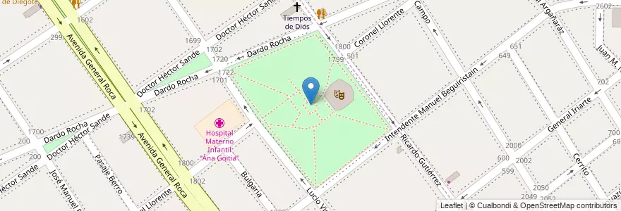 Mapa de ubicacion de Plaza General San Martín en Arjantin, Buenos Aires, Partido De Avellaneda, Avellaneda.