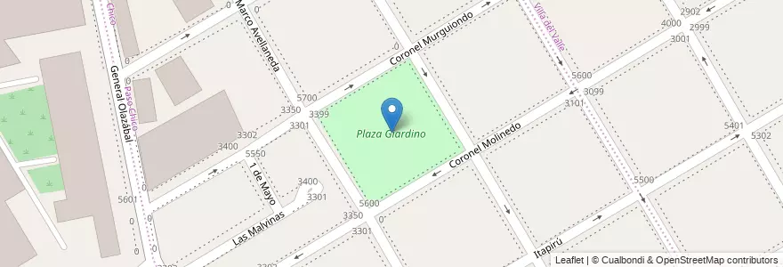 Mapa de ubicacion de Plaza Giardino en アルゼンチン, ブエノスアイレス州, Partido De Lanús, Lanús Oeste.