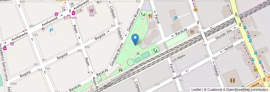 Mapa de ubicacion de Plaza Giordano Bruno, Caballito en Argentinien, Ciudad Autónoma De Buenos Aires, Buenos Aires, Comuna 6.