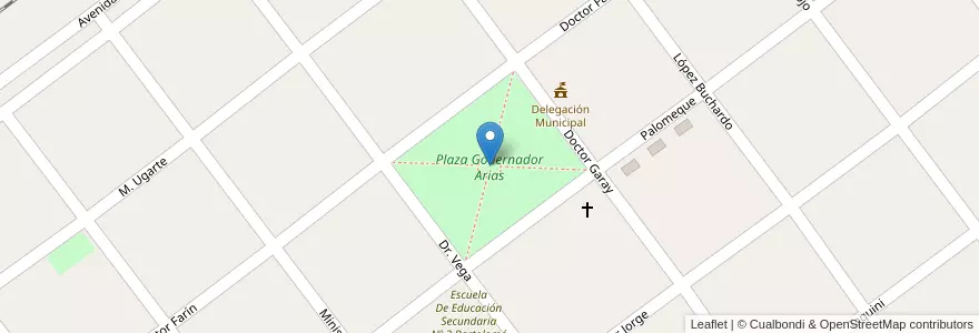 Mapa de ubicacion de Plaza Gobernador Arias en Argentinien, Provinz Buenos Aires, Partido De General Villegas.