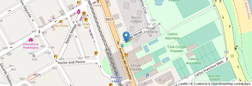 Mapa de ubicacion de Plaza Gobernador Luis Vernet en Argentina, Buenos Aires, Partido De Vicente López, Vicente López.