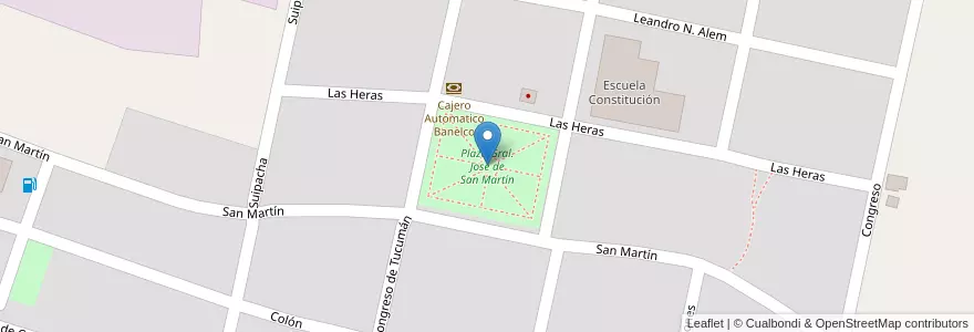 Mapa de ubicacion de Plaza Gral. José de San Martín en Argentinien, Tucumán, Departamento Chicligasta, Municipio De Trinidad, La Trinidad.