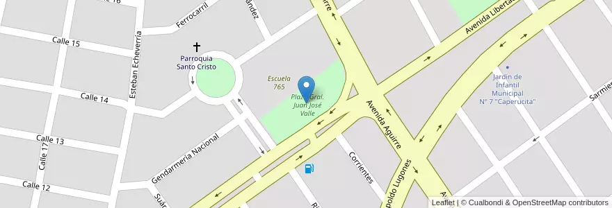 Mapa de ubicacion de Plaza Gral. Juan José Valle en アルゼンチン, サンティアゴ・デル・エステロ州, Departamento Capital, Santiago Del Estero.