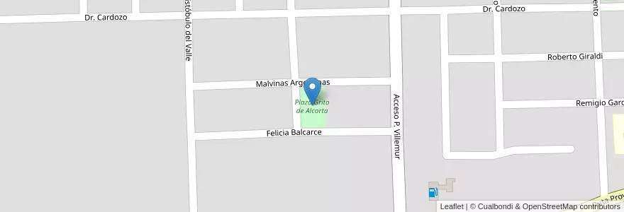 Mapa de ubicacion de Plaza Grito de Alcorta en Аргентина, Кордова, Departamento General Roca, Pedanía Italó.