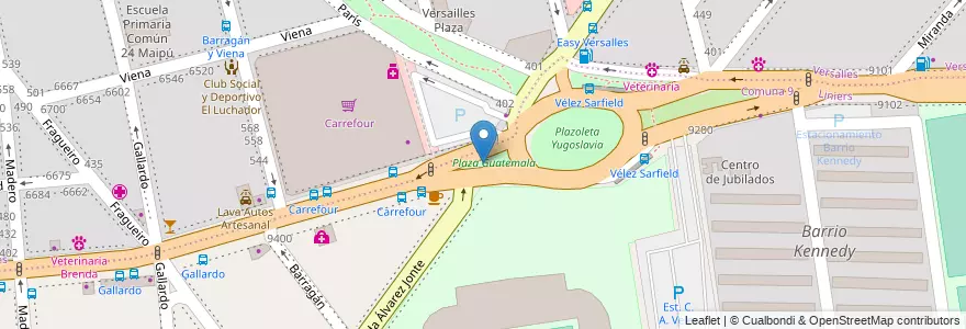 Mapa de ubicacion de Plaza Guatemala, Versalles en Arjantin, Ciudad Autónoma De Buenos Aires, Buenos Aires, Comuna 10.