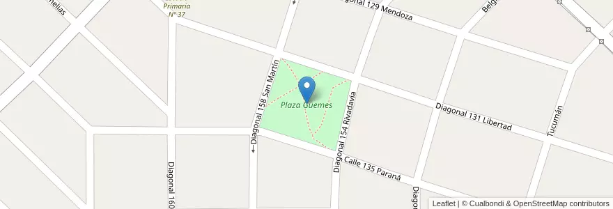 Mapa de ubicacion de Plaza Güemes en アルゼンチン, ブエノスアイレス州, Partido De General San Martín, Loma Hermosa.