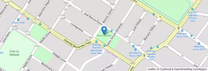 Mapa de ubicacion de Plaza Güemes en アルゼンチン, コルドバ州, Departamento Capital, Pedanía Capital, Córdoba, Municipio De Córdoba.