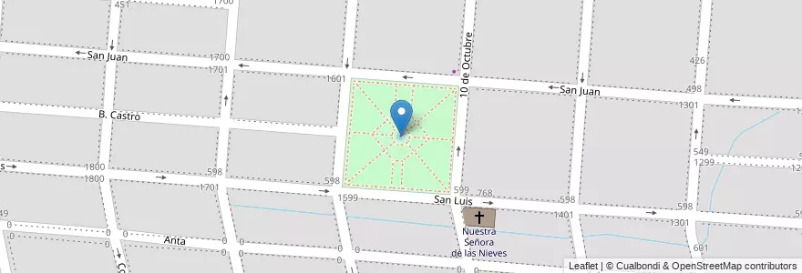 Mapa de ubicacion de Plaza Gurruchaga en アルゼンチン, サルタ州, Capital, Municipio De Salta, Salta.