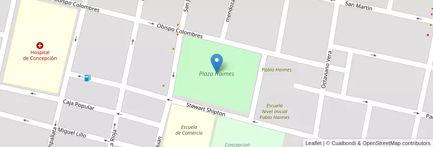 Mapa de ubicacion de Plaza Haimes en Argentine, Tucumán, Departamento Chicligasta, Municipio De Concepción, Concepción.