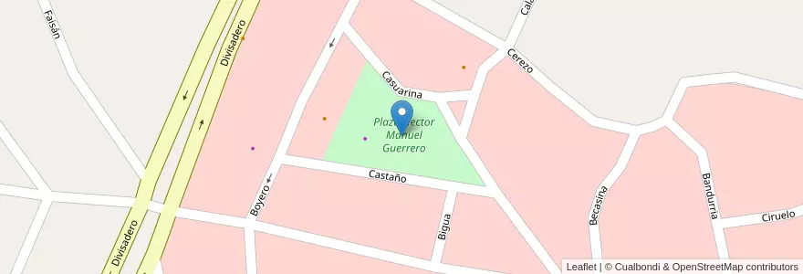 Mapa de ubicacion de Plaza Hector Manuel Guerrero en アルゼンチン, ブエノスアイレス州, Partido De Pinamar.