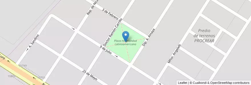 Mapa de ubicacion de Plaza Hermandad Latinoamericana en Argentina, Buenos Aires, Partido De General Pueyrredón, Mar Del Plata.