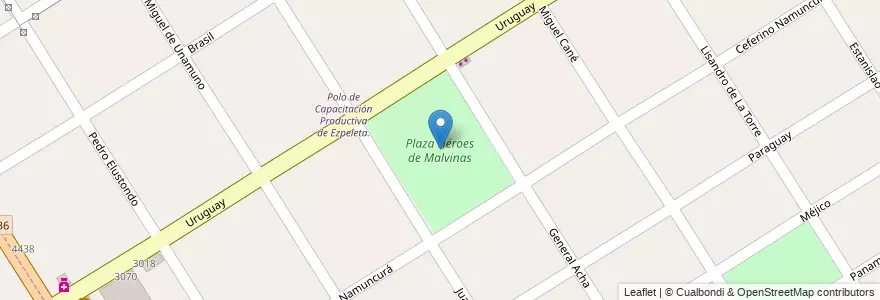 Mapa de ubicacion de Plaza Héroes de Malvinas en Argentinië, Buenos Aires, Partido De Quilmes, Quilmes, Ezpeleta.