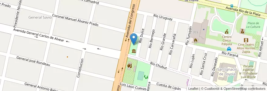 Mapa de ubicacion de Plaza Héroes de Malvinas en 아르헨티나, Jujuy, Departamento Palpalá, Municipio De Palpalá.