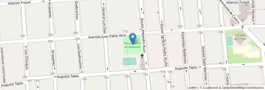 Mapa de ubicacion de Plaza Heroes de Malvinas en Arjantin, Catamarca, Departamento Capital, Municipio De San Fernando Del Valle De Catamarca, San Fernando Del Valle De Catamarca.