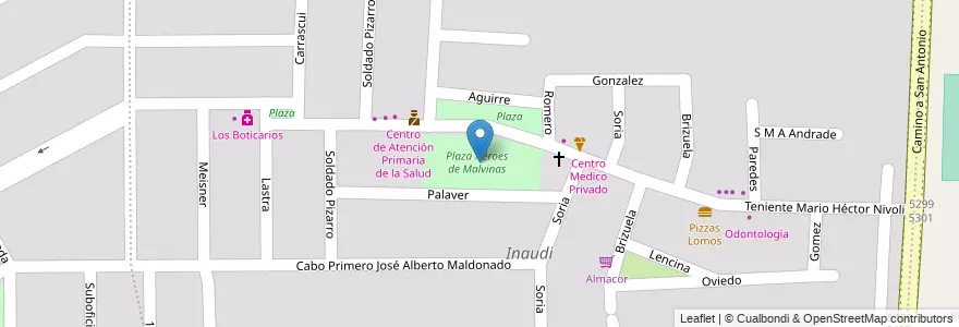 Mapa de ubicacion de Plaza Héroes de Malvinas en الأرجنتين, Córdoba, Departamento Capital, Pedanía Capital, Córdoba, Municipio De Córdoba.
