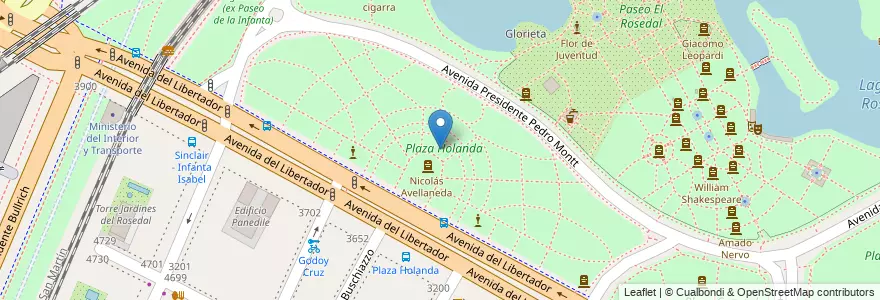 Mapa de ubicacion de Plaza Holanda, Palermo en آرژانتین, Ciudad Autónoma De Buenos Aires, Buenos Aires, Comuna 14.