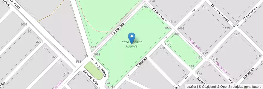 Mapa de ubicacion de Plaza Horacio Aguirre en Argentinië, Buenos Aires, Partido De Bahía Blanca, Bahía Blanca.